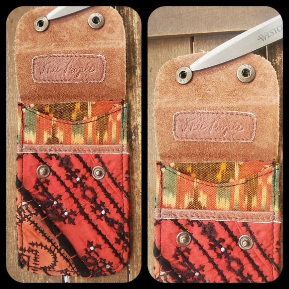 🐨 Free People Boho Embroidered Repurposed vtg banjara hippie Wallet card case - Picture 2 of 9